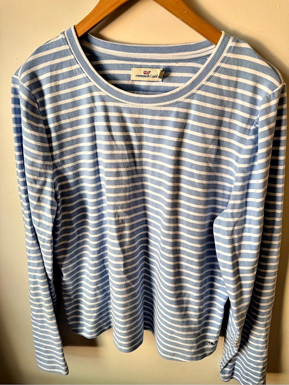 vineyard vines Striped Long Sleeve Tee in Blue & White Size XL